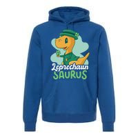 Leprechaun Saurus With A Dinosaur For St Patrick's Day Gift Premium Hoodie