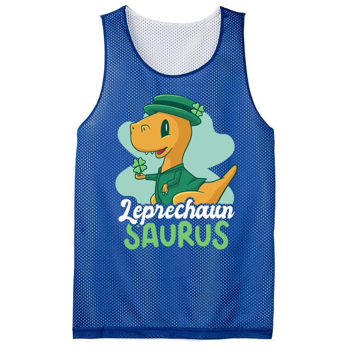 Leprechaun Saurus With A Dinosaur For St Patrick's Day Gift Mesh Reversible Basketball Jersey Tank