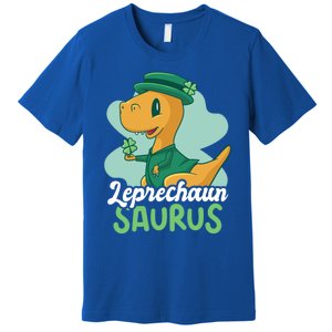 Leprechaun Saurus With A Dinosaur For St Patrick's Day Gift Premium T-Shirt