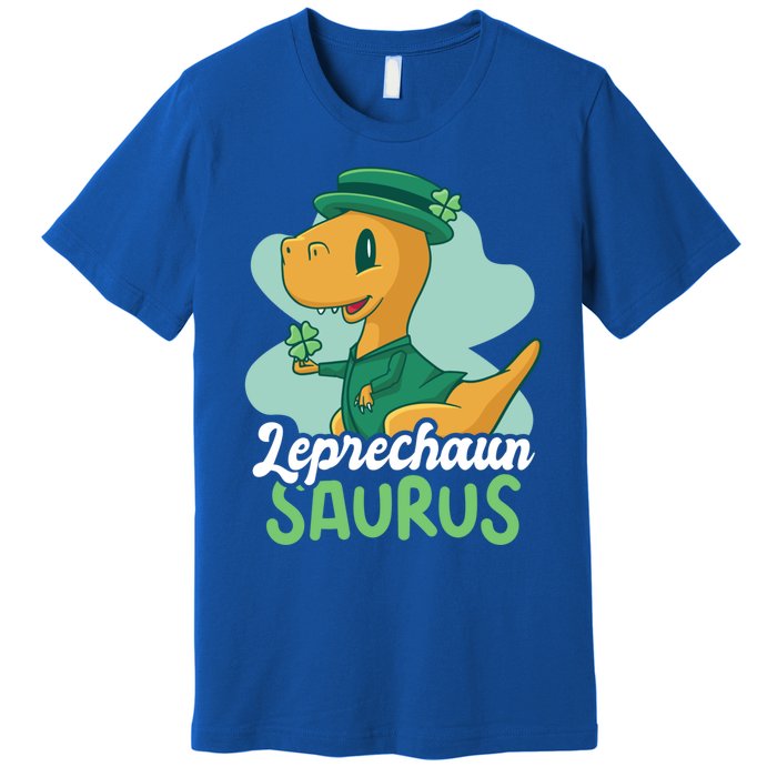 Leprechaun Saurus With A Dinosaur For St Patrick's Day Gift Premium T-Shirt