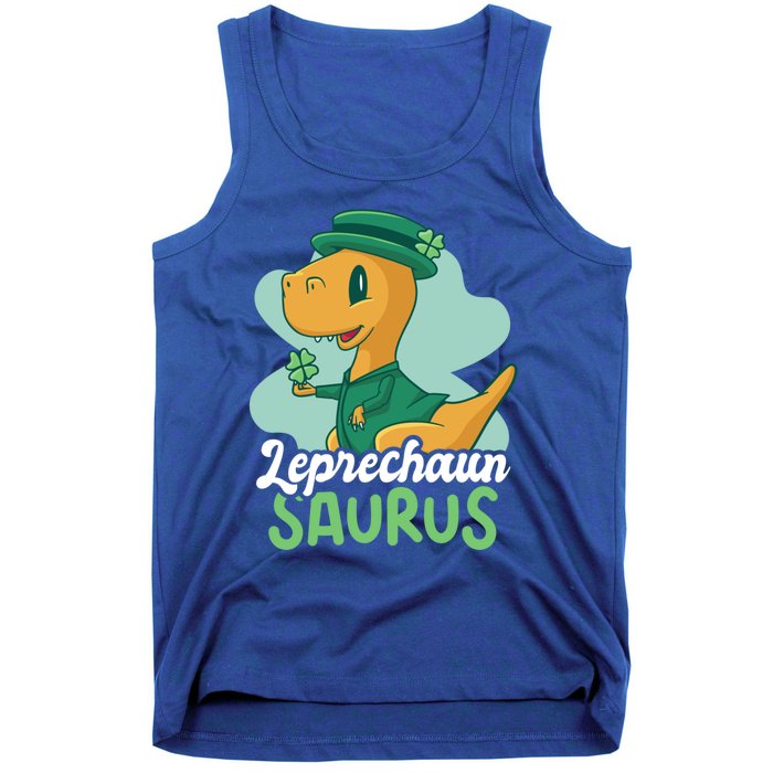 Leprechaun Saurus With A Dinosaur For St Patrick's Day Gift Tank Top