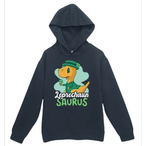 Leprechaun Saurus With A Dinosaur For St Patrick's Day Gift Urban Pullover Hoodie