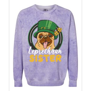 Leprechaun Sister With A Dog For St Patrick's Day Funny Gift Colorblast Crewneck Sweatshirt