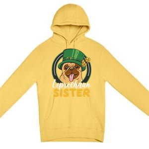 Leprechaun Sister With A Dog For St Patrick's Day Funny Gift Premium Pullover Hoodie