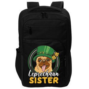 Leprechaun Sister With A Dog For St Patrick's Day Funny Gift Impact Tech Backpack