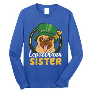 Leprechaun Sister With A Dog For St Patrick's Day Funny Gift Long Sleeve Shirt