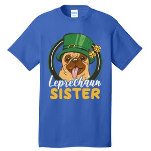 Leprechaun Sister With A Dog For St Patrick's Day Funny Gift Tall T-Shirt