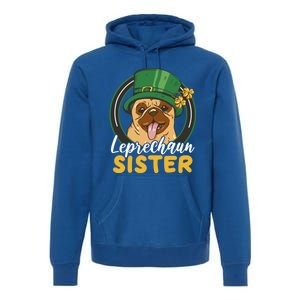 Leprechaun Sister With A Dog For St Patrick's Day Funny Gift Premium Hoodie