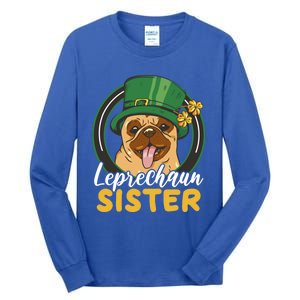 Leprechaun Sister With A Dog For St Patrick's Day Funny Gift Tall Long Sleeve T-Shirt