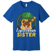 Leprechaun Sister With A Dog For St Patrick's Day Funny Gift Premium T-Shirt