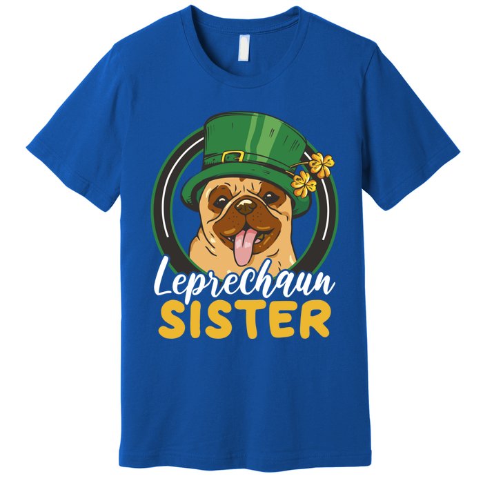 Leprechaun Sister With A Dog For St Patrick's Day Funny Gift Premium T-Shirt