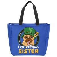 Leprechaun Sister With A Dog For St Patrick's Day Funny Gift Zip Tote Bag