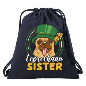 Leprechaun Sister With A Dog For St Patrick's Day Funny Gift Drawstring Bag