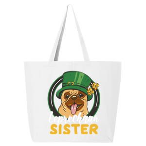 Leprechaun Sister With A Dog For St Patrick's Day Funny Gift 25L Jumbo Tote