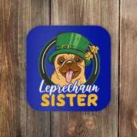 Leprechaun Sister With A Dog For St Patrick's Day Great Gift Coaster