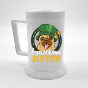 Leprechaun Sister With A Dog For St Patrick's Day Great Gift Beer Stein