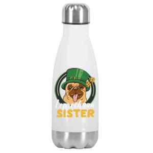 Leprechaun Sister With A Dog For St Patrick's Day Great Gift Stainless Steel Insulated Water Bottle