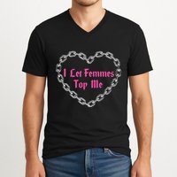 Lesbian Subtle Wlw Queer Lgbt Pride I Let Femmes V-Neck T-Shirt
