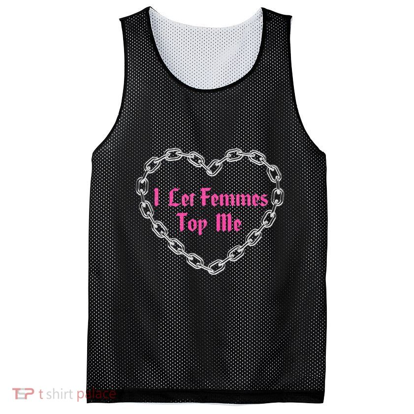 Lesbian Subtle Wlw Queer Lgbt Pride I Let Femmes Mesh Reversible Basketball Jersey Tank