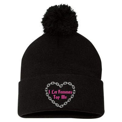 Lesbian Subtle Wlw Queer Lgbt Pride I Let Femmes Pom Pom 12in Knit Beanie