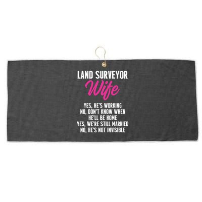 Land Surveying Wife Work Funny Surveyor Gifts Large Microfiber Waffle Golf Towel