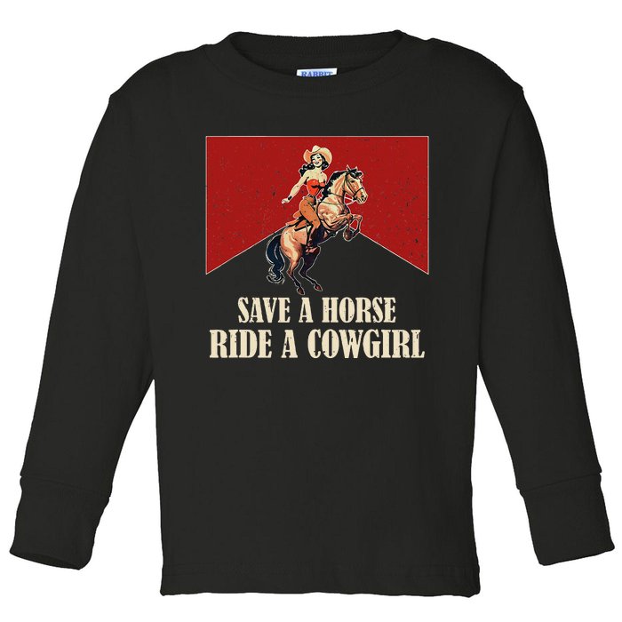 Lesbian Subtle Wlw Ride A Cowgirl Queer Gay P.R.I.D.E Month Toddler Long Sleeve Shirt