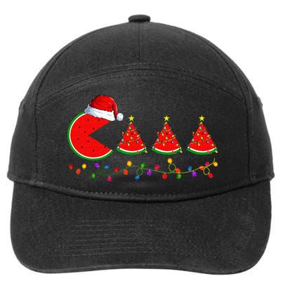 Lighting Santa Watermelon Xmas Tree Christmas In July 7-Panel Snapback Hat