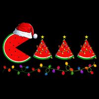 Lighting Santa Watermelon Xmas Tree Christmas In July Drawstring Bag
