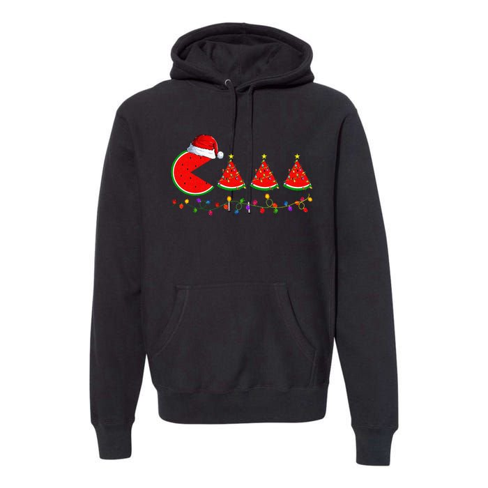 Lighting Santa Watermelon Xmas Tree Christmas In July Premium Hoodie