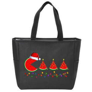 Lighting Santa Watermelon Xmas Tree Christmas In July Zip Tote Bag