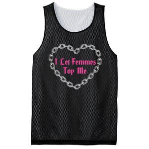 Lesbian Subtle Wlw Queer Lgbt Pride I Let Femmes Top Me Mesh Reversible Basketball Jersey Tank