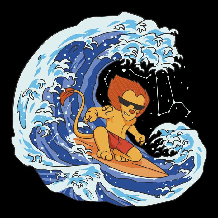 Lion Surfing Wave City Backpack