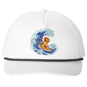 Lion Surfing Wave Snapback Five-Panel Rope Hat