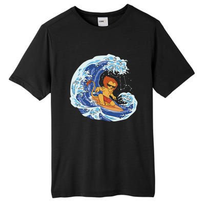 Lion Surfing Wave Tall Fusion ChromaSoft Performance T-Shirt