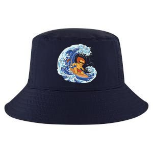 Lion Surfing Wave Cool Comfort Performance Bucket Hat