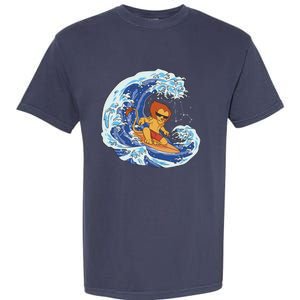 Lion Surfing Wave Garment-Dyed Heavyweight T-Shirt