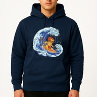 Lion Surfing Wave Hoodie