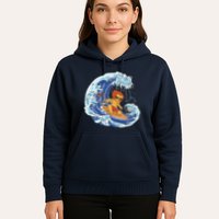 Lion Surfing Wave Hoodie