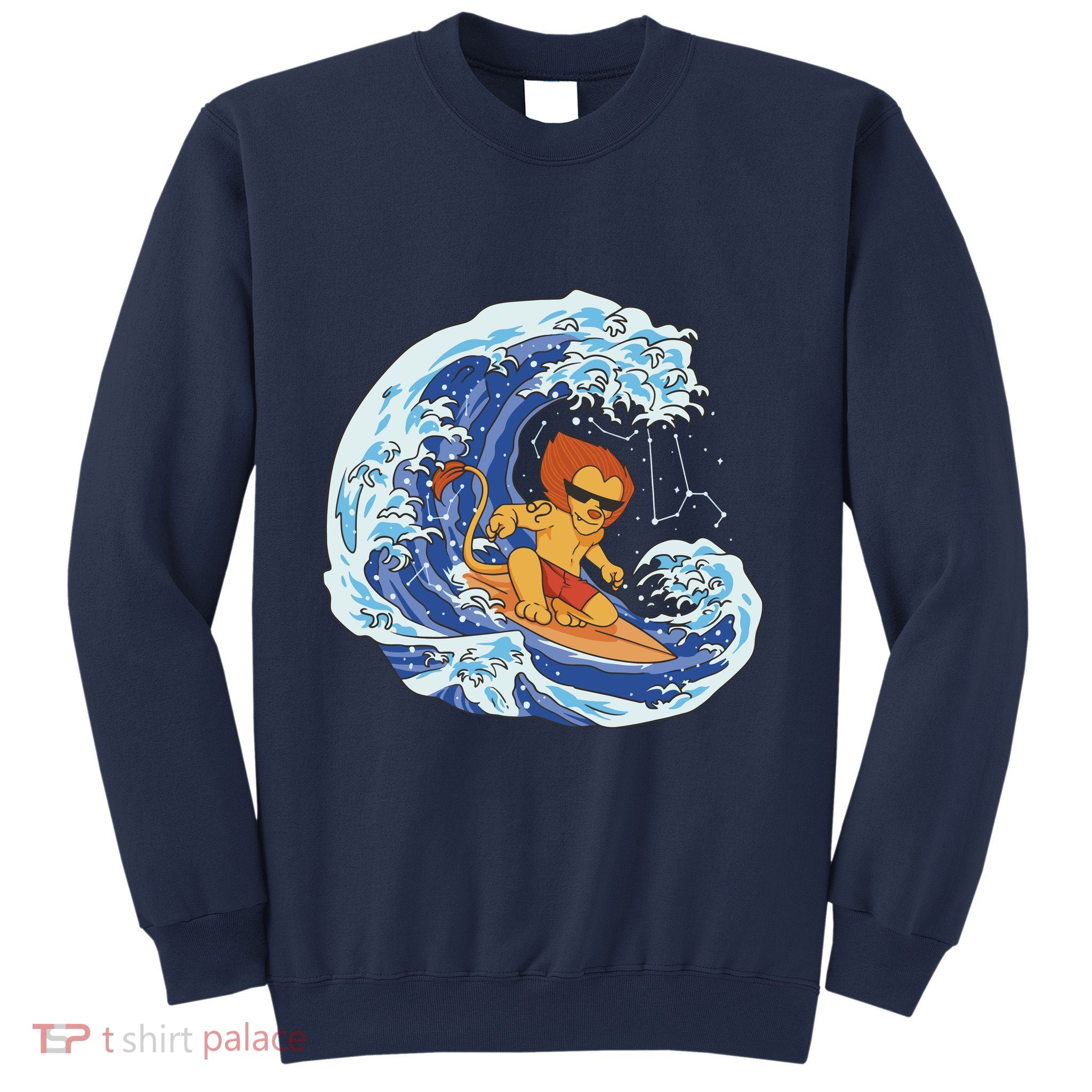 Lion Surfing Wave Sweatshirt