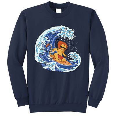 Lion Surfing Wave Sweatshirt