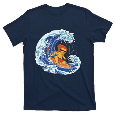 Lion Surfing Wave T-Shirt