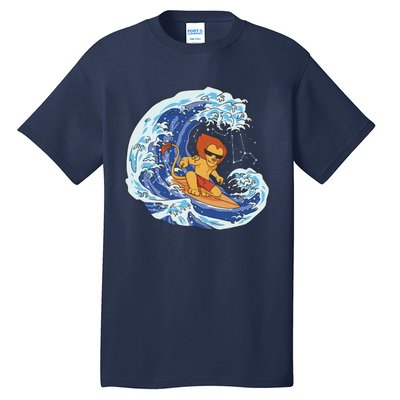 Lion Surfing Wave Tall T-Shirt