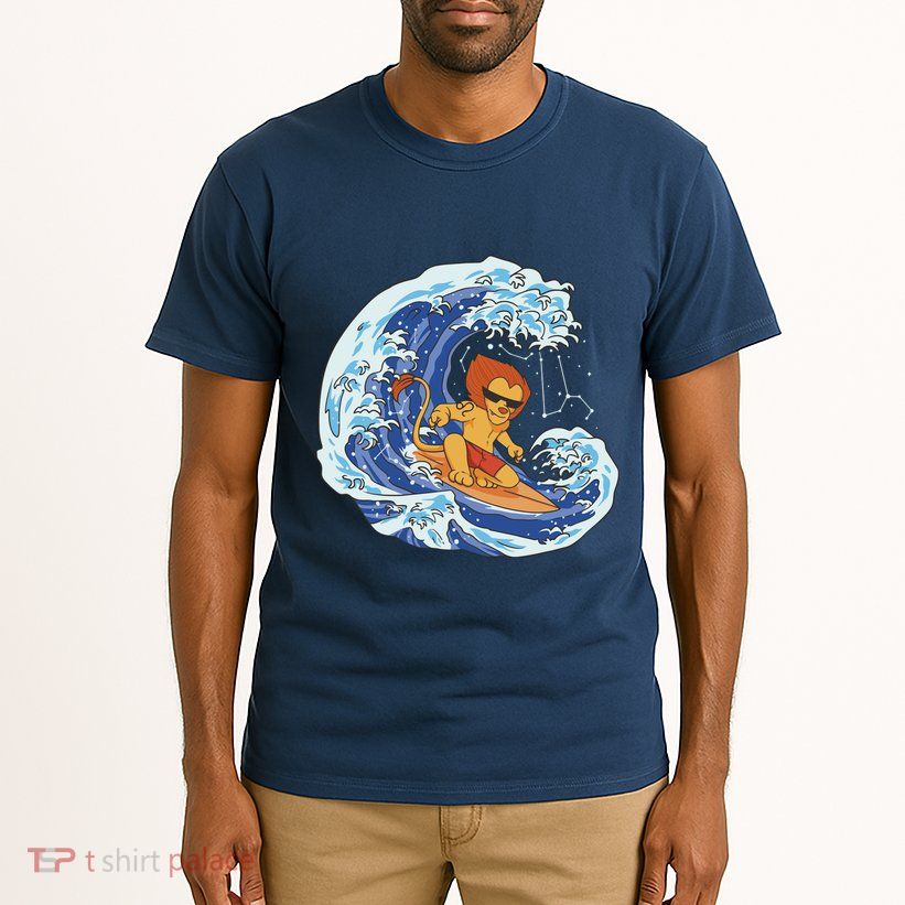 Lion Surfing Wave Tall T-Shirt