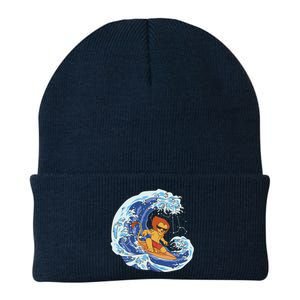 Lion Surfing Wave Knit Cap Winter Beanie