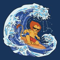 Lion Surfing Wave 16 in Basic Backpack