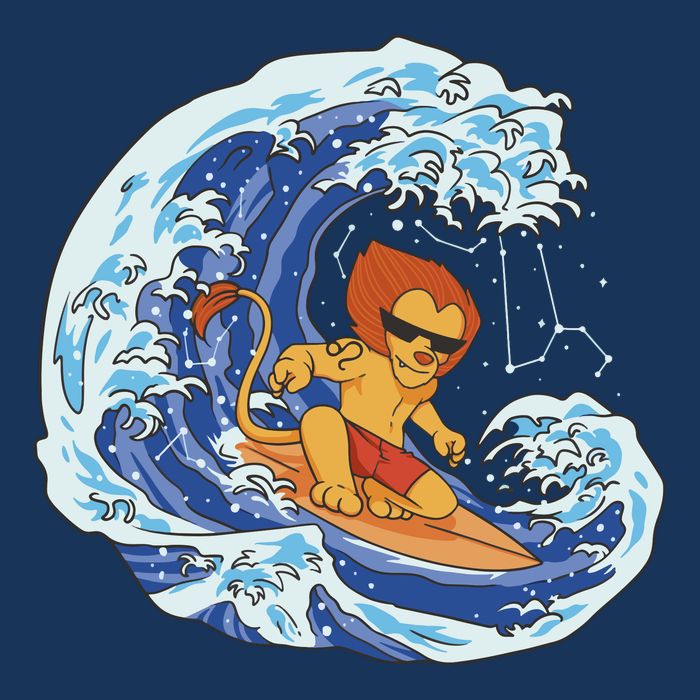 Lion Surfing Wave 16 in Basic Backpack