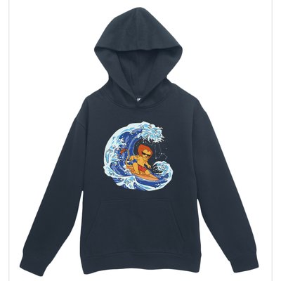 Lion Surfing Wave Urban Pullover Hoodie