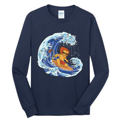 Lion Surfing Wave Tall Long Sleeve T-Shirt