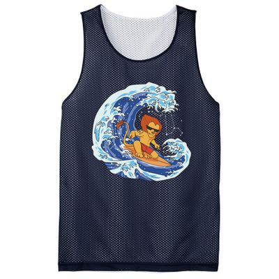 Lion Surfing Wave Mesh Reversible Basketball Jersey Tank