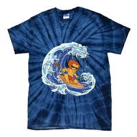 Lion Surfing Wave Tie-Dye T-Shirt